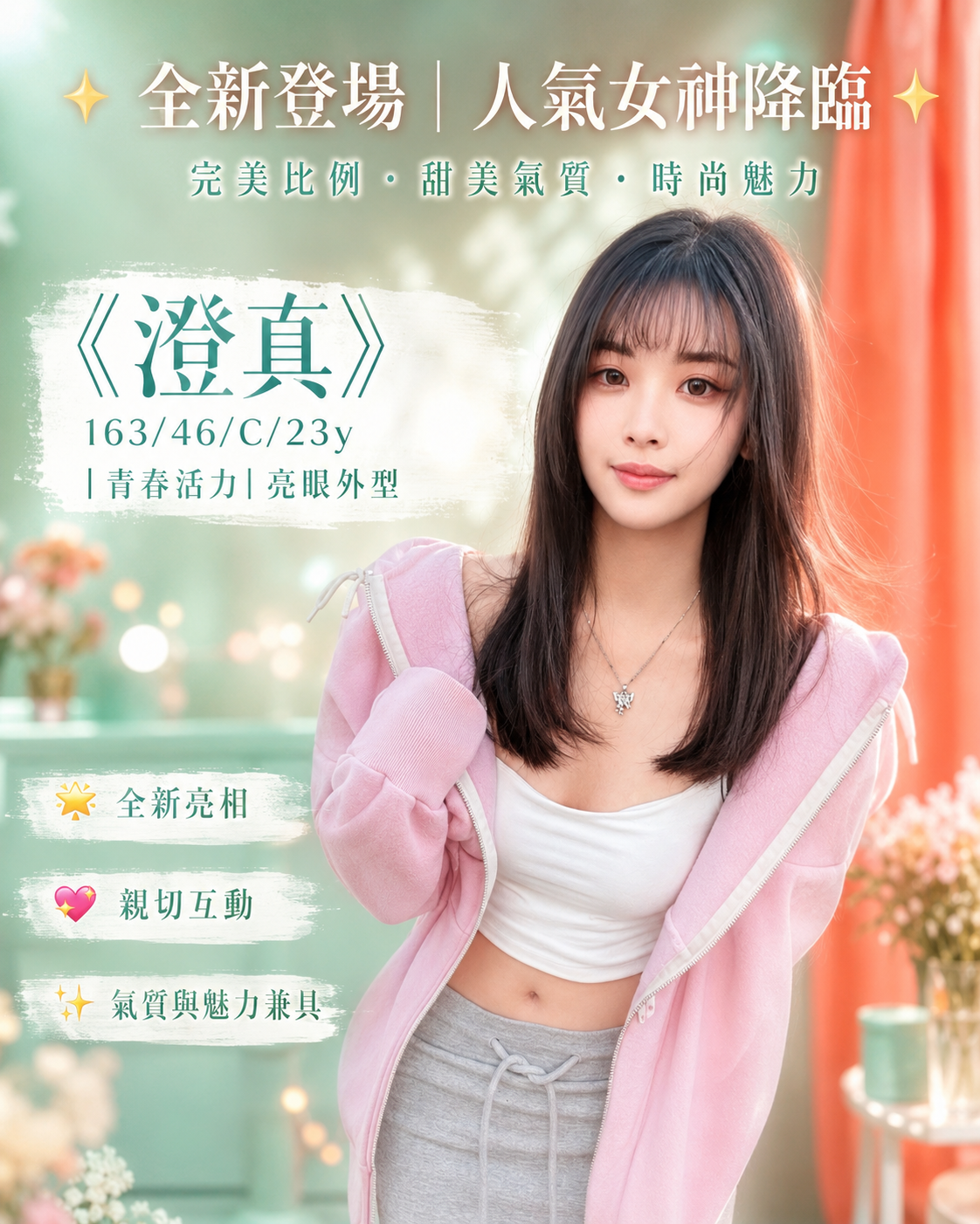 <!-- 標題:樣式全部寫在元素的 style 屬性中 --> <div class="amy-contact-code" style="box-sizing:border-box;display:inline-flex;flex-wrap:wrap;align-items:baseline;gap:4px 8px;max-width:100%;margin:0 0 10px;padding:8px 12px;border:1px solid #39b9aa;border-radius:11px;background:#fff;line-height:1.5;"> <span style="color:#777;font-size:13px;">聯絡客服請給編號:</span> <strong style="color:#178d80;font-size:20px;font-weight:700;letter-spacing:.03em;overflow-wrap:anywhere;">754RYOHRHV</strong> </div> <div style="box-sizing:border-box;width:100%;max-width:360px;padding:8px 10px 12px;overflow:hidden;border:1px solid #a8ddd8;border-radius:14px;background:#d9f2ef;color:#333;font-family:Arial,'Microsoft JhengHei',sans-serif;font-size:14px;line-height:1.5;"> <div style="display:flex !important;align-items:center;justify-content:space-between;margin-bottom:3px;padding:4px 3px;font-weight:700;"> <span style="display:block !important;min-width:0;color:#333;font-size:16px;line-height:1.5;overflow-wrap:anywhere;">暱稱:<em style="margin-left:4px;color:#555;font-size:18px;font-style:normal;font-weight:700;">澄真</em></span> </div> <div style="box-sizing:border-box;display:flex !important;flex-wrap:wrap;width:100%;margin:0;padding:0;"> <div style="box-sizing:border-box;display:grid !important;flex:1 1 100%;grid-template-columns:max-content minmax(0,1fr);column-gap:4px;align-items:start;min-width:0;max-width:100%;min-height:31px;padding:4px 3px;border-bottom:1px solid rgba(100,170,165,.3);"> <span style="display:block !important;margin:0 !important;padding:0 !important;float:none !important;font-weight:700;white-space:nowrap;">地區:</span> <span style="display:block !important;min-width:0;margin:0 !important;padding:0 !important;float:none !important;overflow:visible !important;color:#666;white-space:normal !important;overflow-wrap:anywhere;line-height:1.5;">高雄</span> </div> <div style="box-sizing:border-box;display:grid !important;flex:1 1 145px;grid-template-columns:max-content minmax(0,1fr);column-gap:4px;align-items:start;min-width:0;max-width:100%;min-height:31px;padding:4px 3px;border-bottom:1px solid rgba(100,170,165,.3);"> <span style="display:block !important;margin:0 !important;padding:0 !important;float:none !important;font-weight:700;white-space:nowrap;">年齡:</span> <span style="display:block !important;min-width:0;margin:0 !important;padding:0 !important;float:none !important;overflow:visible !important;color:#666;white-space:normal !important;overflow-wrap:anywhere;line-height:1.5;">23</span> </div> <div style="box-sizing:border-box;display:grid !important;flex:1 1 145px;grid-template-columns:max-content minmax(0,1fr);column-gap:4px;align-items:start;min-width:0;max-width:100%;min-height:31px;padding:4px 3px;border-bottom:1px solid rgba(100,170,165,.3);"> <span style="display:block !important;margin:0 !important;padding:0 !important;float:none !important;font-weight:700;white-space:nowrap;">身高:</span> <span style="display:block !important;min-width:0;margin:0 !important;padding:0 !important;float:none !important;overflow:visible !important;color:#666;white-space:normal !important;overflow-wrap:anywhere;line-height:1.5;">163</span> </div> <div style="box-sizing:border-box;display:grid !important;flex:1 1 145px;grid-template-columns:max-content minmax(0,1fr);column-gap:4px;align-items:start;min-width:0;max-width:100%;min-height:31px;padding:4px 3px;border-bottom:1px solid rgba(100,170,165,.3);"> <span style="display:block !important;margin:0 !important;padding:0 !important;float:none !important;font-weight:700;white-space:nowrap;">罩杯:</span> <span style="display:block !important;min-width:0;margin:0 !important;padding:0 !important;float:none !important;overflow:visible !important;color:#666;white-space:normal !important;overflow-wrap:anywhere;line-height:1.5;">C杯</span> </div> <div style="box-sizing:border-box;display:grid !important;flex:1 1 100%;grid-template-columns:max-content minmax(0,1fr);column-gap:4px;align-items:start;min-width:0;max-width:100%;min-height:31px;padding:4px 3px;border-bottom:1px solid rgba(100,170,165,.3);"> <span style="display:block !important;margin:0 !important;padding:0 !important;float:none !important;font-weight:700;white-space:nowrap;">方式:</span> <span style="display:block !important;min-width:0;margin:0 !important;padding:0 !important;float:none !important;overflow:visible !important;color:#666;white-space:normal !important;overflow-wrap:anywhere;line-height:1.5;">茶訊</span> </div> </div> </div>